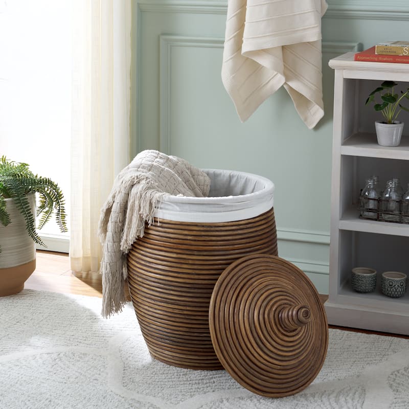 SAFAVIEH Mikkel Laundry Basket - 15"W x 15"D x 24"H