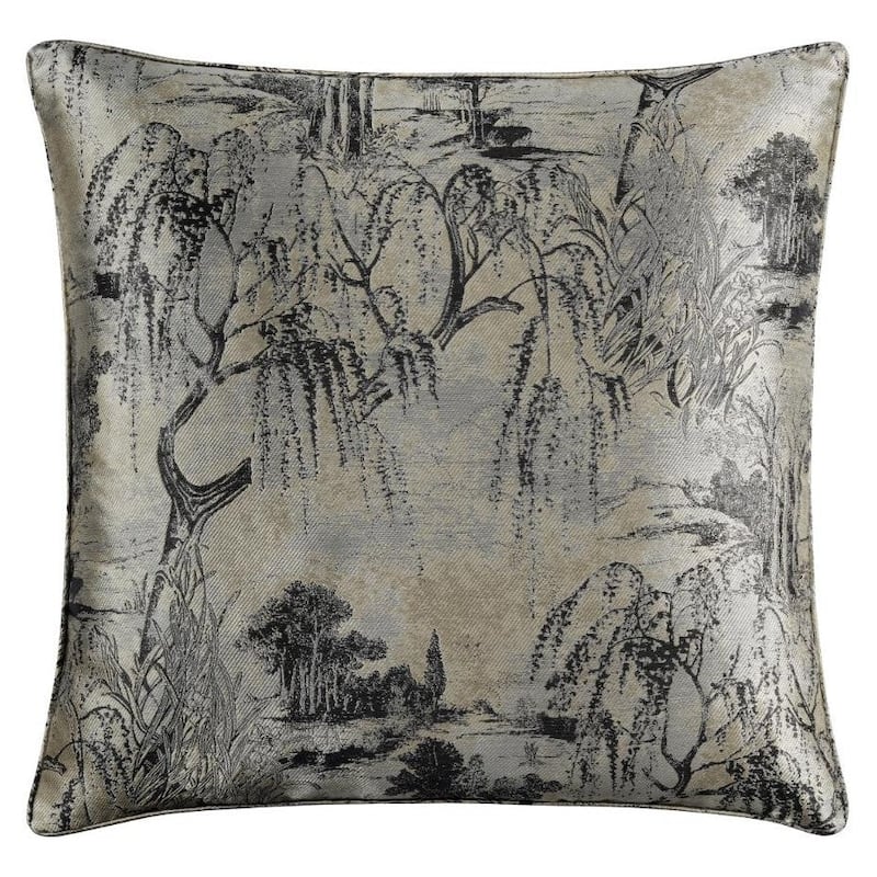 HiEnd Accents Pastoral Jacquard Euro Sham, 27"x27" - Champagne