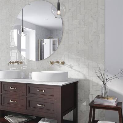 Merola Tile Classico Carrara Glossy 3" x 6" Ceramic Subway Wall Tile