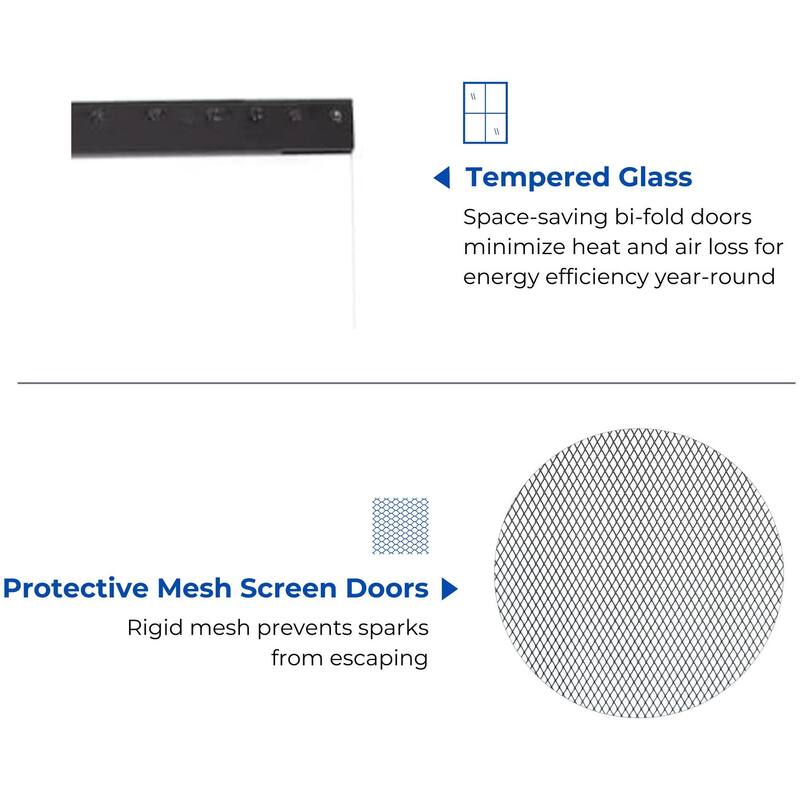 Duluth Forge HLFD-SM Small Fireplace Glass Doors With Screen