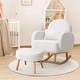 preview thumbnail 6 of 46, HOMYKA 27.95” Wide Rocking Chair with Ottomans for Nursery and Living Room White