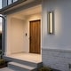 preview thumbnail 17 of 26, Matte Black Modern Linear Integrated LED Outdoor Wall Sconce with Vertical Light Strip