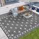preview thumbnail 18 of 43, Garvee Cross Pattern Waterproof Reversible Outdoor Patio Rug