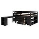 preview thumbnail 45 of 55, Full Size Loft Bed with Retractable Desk, Storage Drawers, and Stairs, Space-Saving