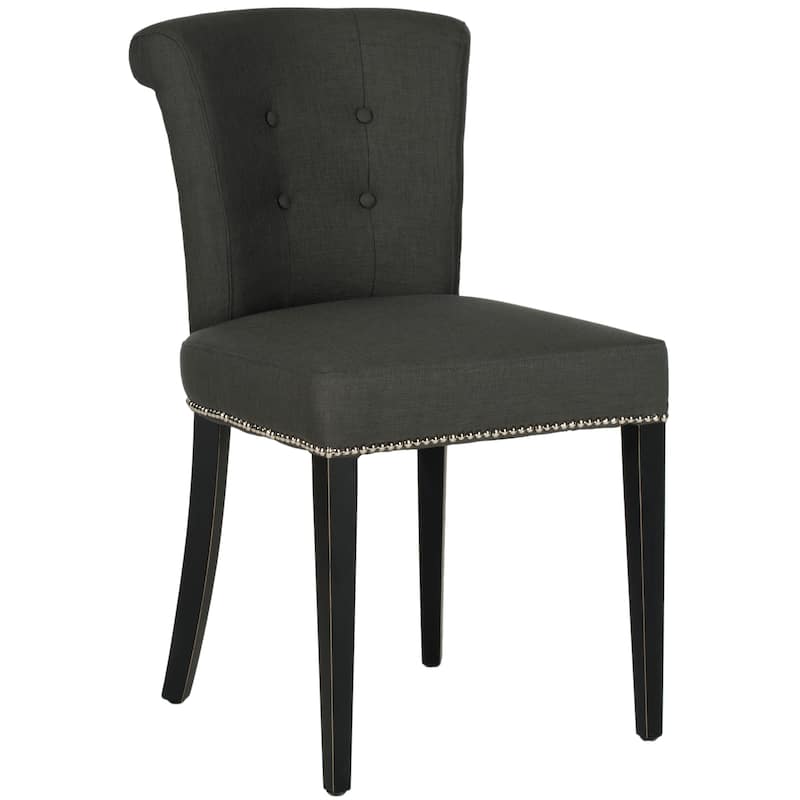 SAFAVIEH Malia Charcoal Grey Dining Chair (Set of 2) - 19.5" x 24.2" x 33.4" - 20"W x 24"D x 33"H