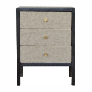 Artisan Furniture Solid Wood, Faux Leather Nightstand