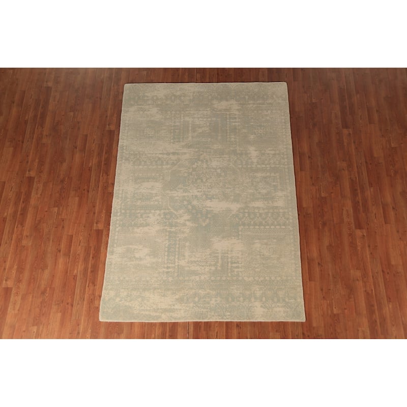 Contemporary Abstract Oriental Area Rug Handmade Wool Carpet - 5'3"x 7'6"