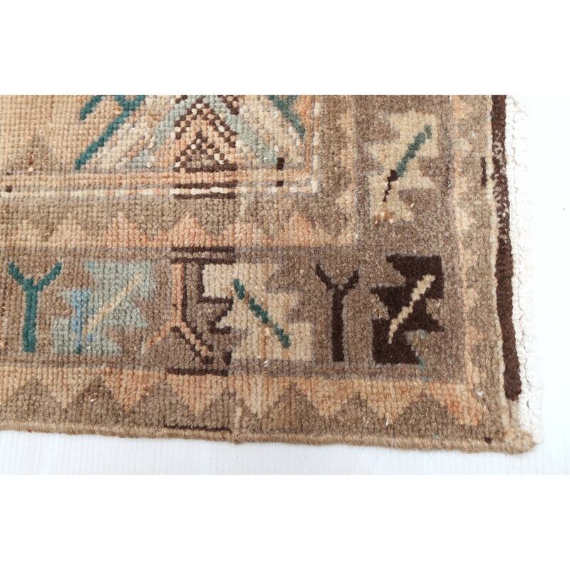 ECARPETGALLERY Hand-knotted Antalya Vintage Light Copper Wool Rug - 3'6 x 10'1