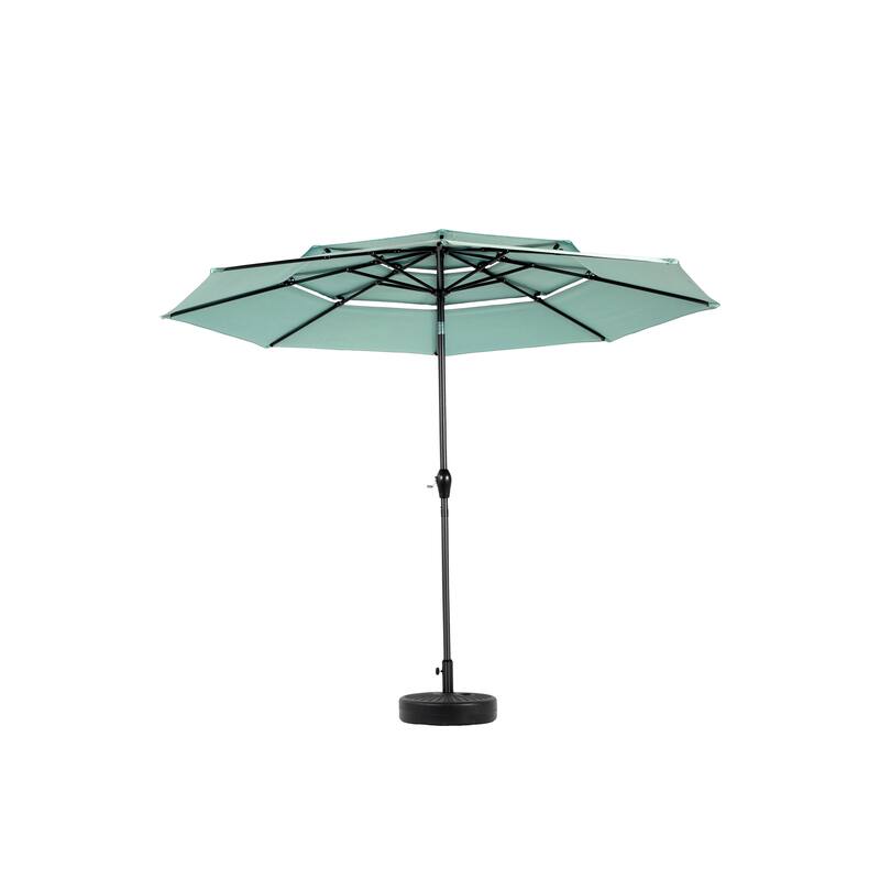 Aluminium 10ft 3 Tier Auto-tilt Umbrella ,Outdoor Patio Umbrella - Market Table Pool Deck Umbrella (Base Not Included)