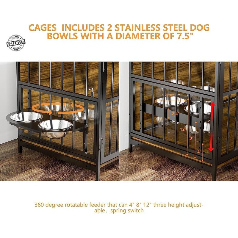 41" Dog Crate Furniture-Style Cages for Large Dogs Indoor Heavy Duty Super Sturdy