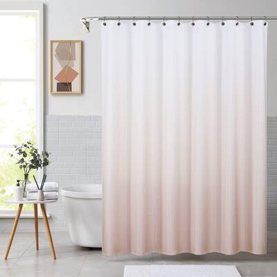 Pink Ombre Waffle Weave Shower Curtain, 70"x72", Gradient Design