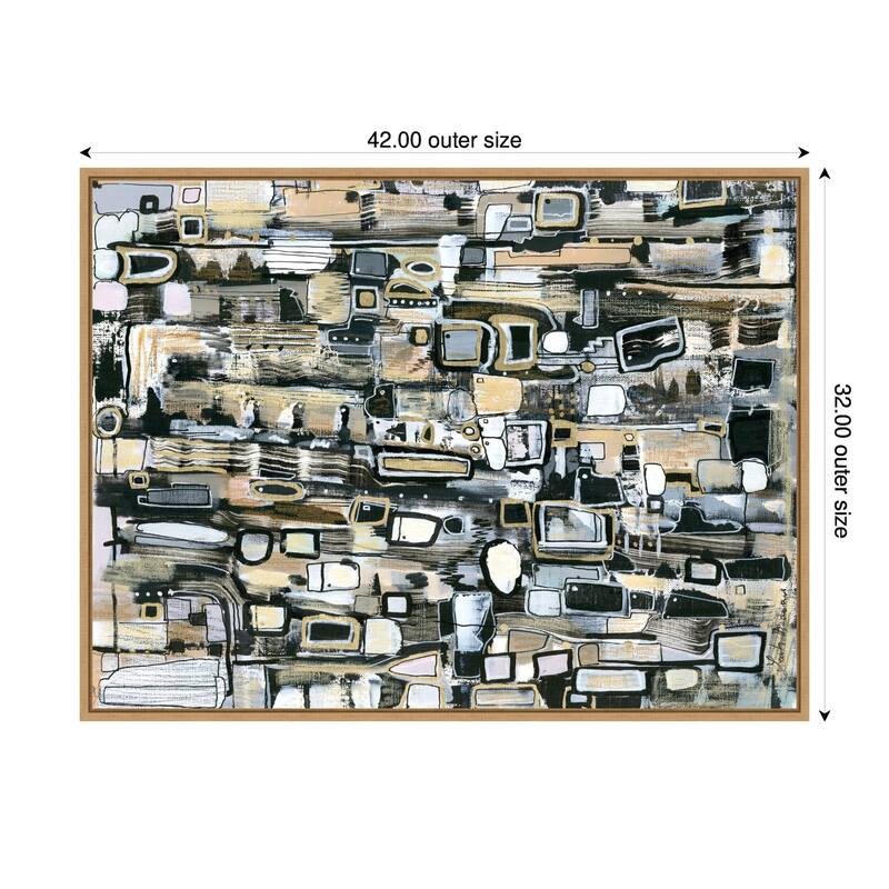 Kate and Laurel Sylvie Snowfall Horizontal Framed Canvas by Leah Nadeau