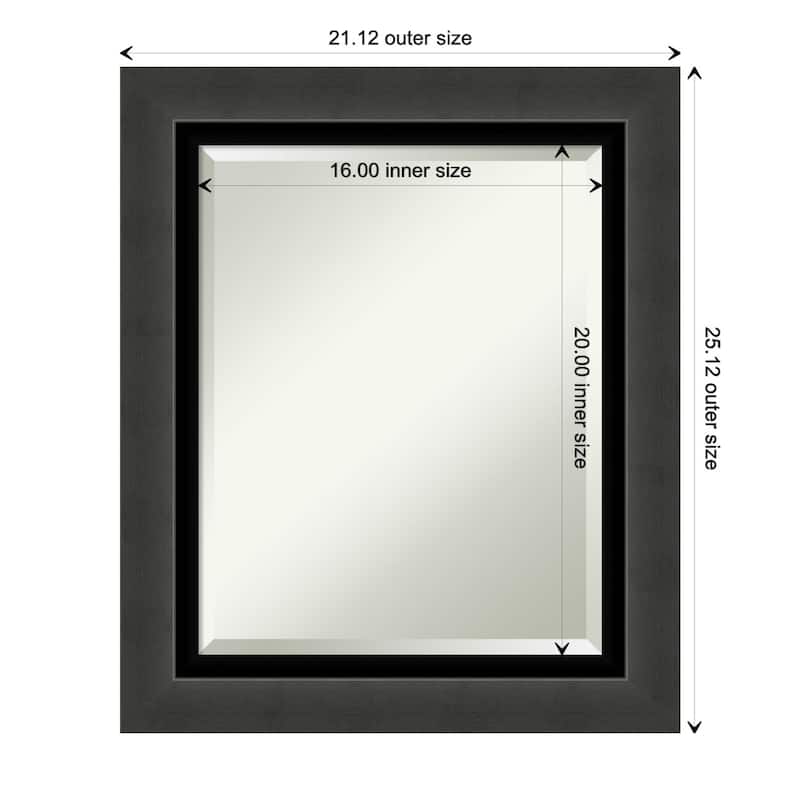 Beveled Wall Mirror - Tuxedo Black Frame - Tuxedo Black - 21 x 25-inch
