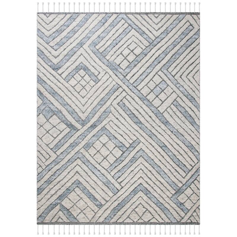 SAFAVIEH Hand-Knotted Casablanca Shag Aurane Tribal Wool Rug