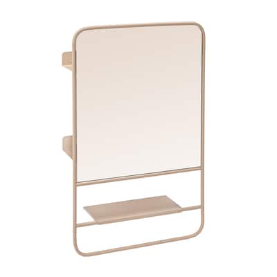 Metal Wall Mirror with 3 Shelves - 24.0"L x 15.0"W x 5.13"H
