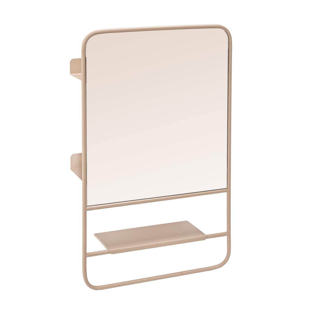 Metal Wall Mirror with 3 Shelves - 24.0"L x 15.0"W x 5.13"H