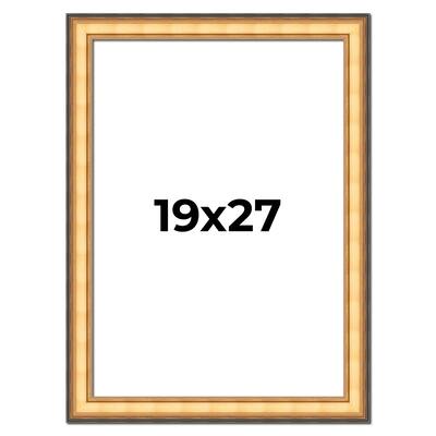19x27 Frame Gold Plein Aire Solid Wood Picture Frame Width 2 Inches |