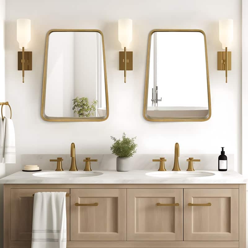 Multifunctional Wall Mirror Set with Shelf - 18"x24"