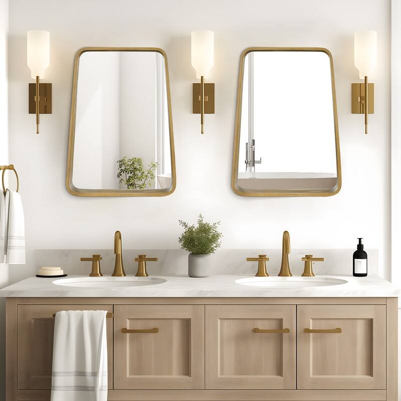 Multifunctional Wall Mirror Set with Shelf - 18"x24"