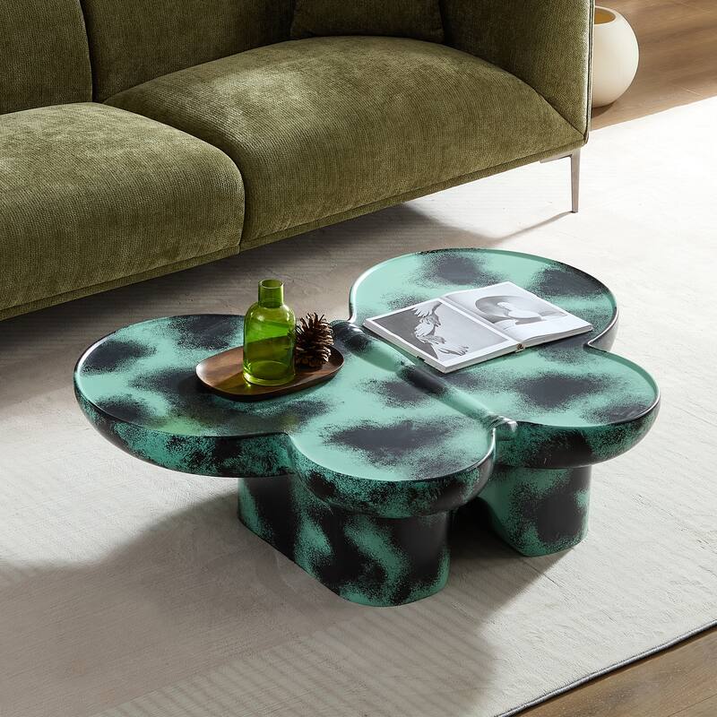 Butterfly-Shaped Coffee Table Sofa Side Table, Center Table Accent Table with Dynamic Flowing Design for Living Room