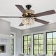 preview thumbnail 13 of 14, River of Goods Olivia Oil Rubbed Bronze Finish/ Crystal 52-inch LED Ceiling Fan - 52"L x 52"W x 18.25"H - 52"L x 52"W x 18.25"H Pull Chain