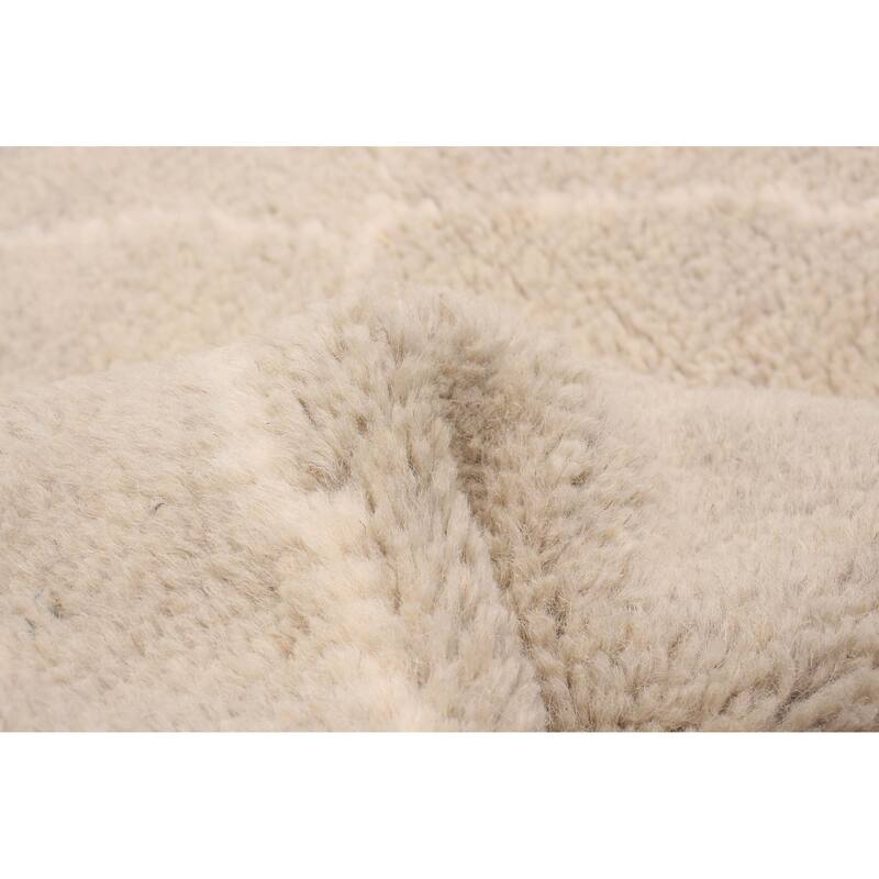 ECARPETGALLERY Hand-knotted Tangier Khaki Wool Rug - 2'11 x 11'10
