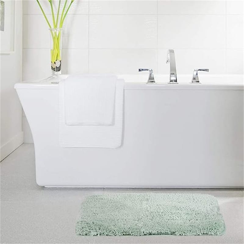 1pc Gray Bath Mat, Anti-skid Bathroom Rug, Soft Comfortable Durable Thick  Bathroom Rug, More Quick To Dry, Bathtub Plush Mat