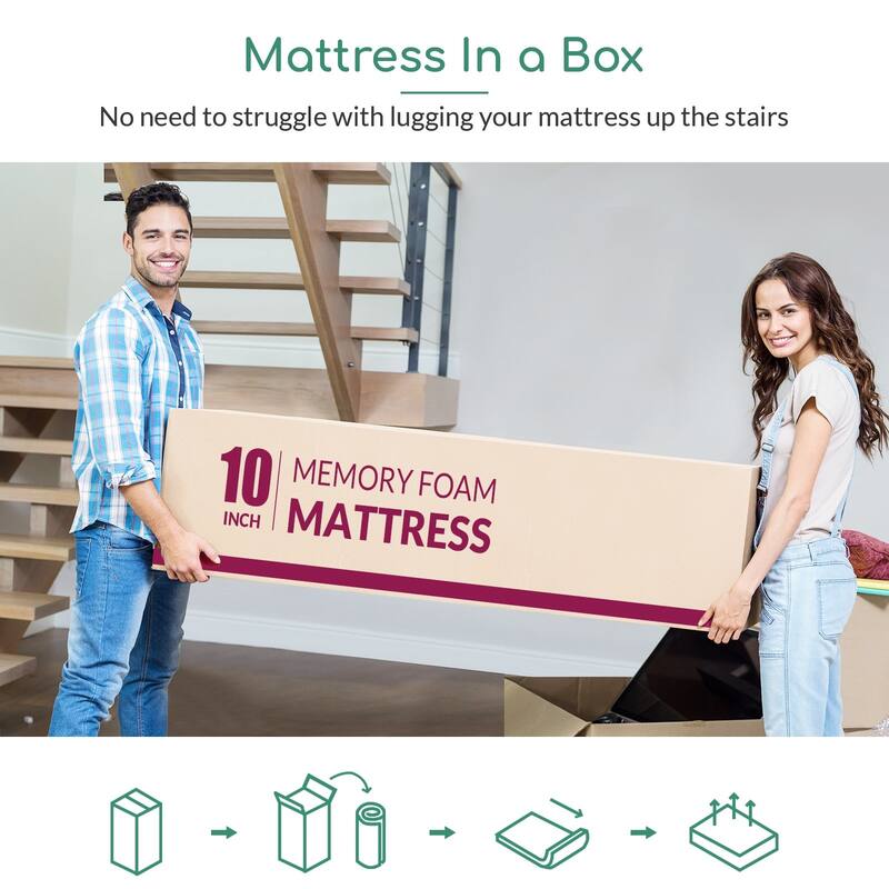 Queen Mattress 12 Inch, Memory Foam Mattress in a Box,CertiPUR-US Certified