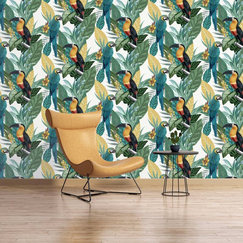 Arthouse Trudie Multicolor Toucan Macaw Wallpaper