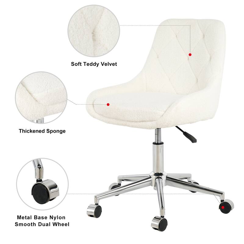 Office Chair, Velvet Upholstered Kitchen Chairs With Chrome Legs Dining Chair, Modern Comfortable Chairs