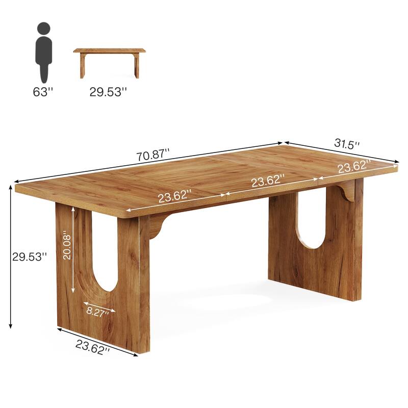 Modern Office Executive Desk, 70.9" Large Computer Desk Conference Table for Meeting