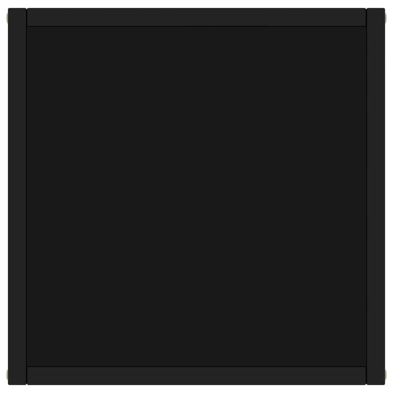 vidaXL Coffee Table Black with Black Glass 15.7"x15.7"x19.7" - 15.7" x 15.7" x 19.7"