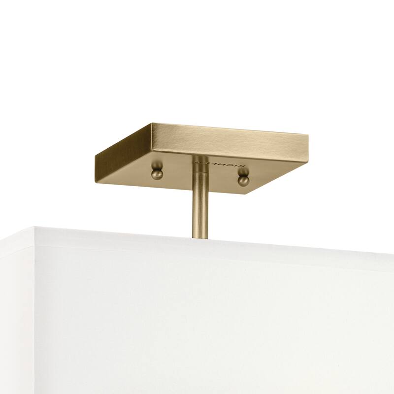 Kichler Lighting Shailene 18 in. 3-Light Natural Brass Square Semi-Flush Mount Light - 18 in