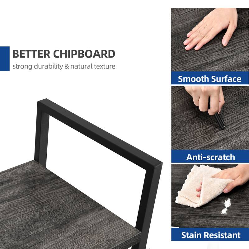 Roul Wood 5 Tiers Bookshelf Modern Bookcase Storage Rack Shelves