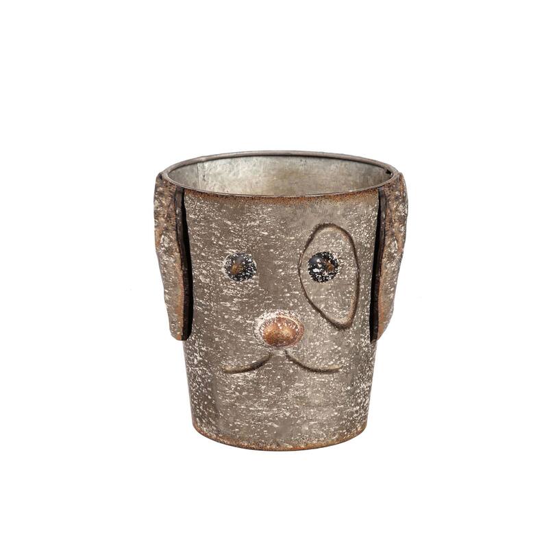 Metal Dog Bucket Planters, (Set of 3)