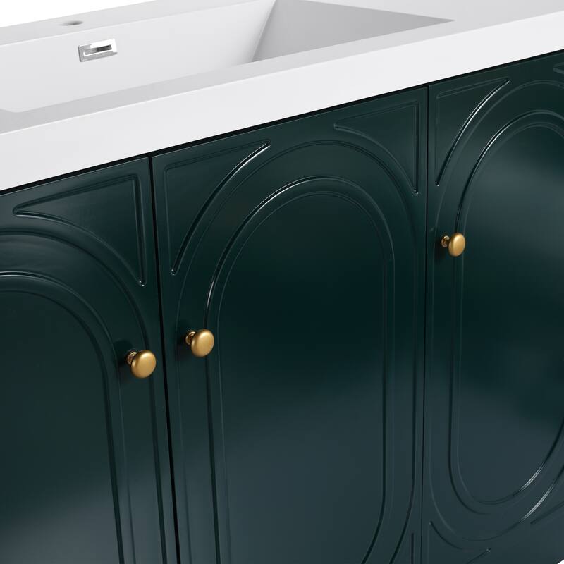 Modern 48 Inch Freestanding Bathroom Vanity Base without Sink, Storage Cabinet with Soft-Close Doors and Adjustable Shelves