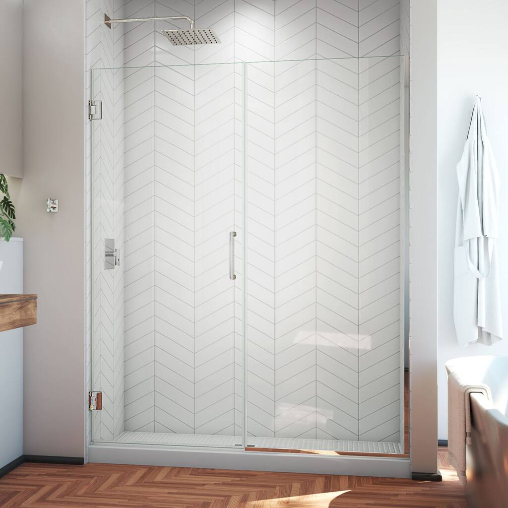 DreamLine Unidoor Plus 55-55 1/2 in. W x 72 in. H Frameless Hinged Shower Door - 55" - 55.5" W