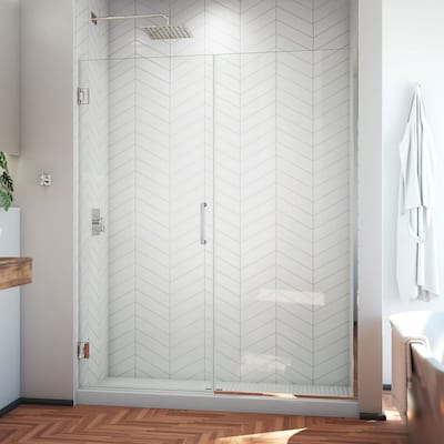 DreamLine Unidoor Plus 57-57 1/2 in. W x 72 in. H Frameless Hinged Shower Door - 57" - 57.5" W