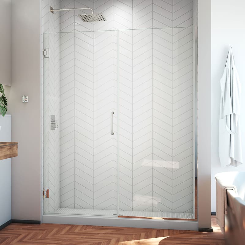 DreamLine Unidoor Plus 58-58 1/2 in. W x 72 in. H Frameless Hinged Shower Door - 58" - 58.5" W - 58" - 58.5" W