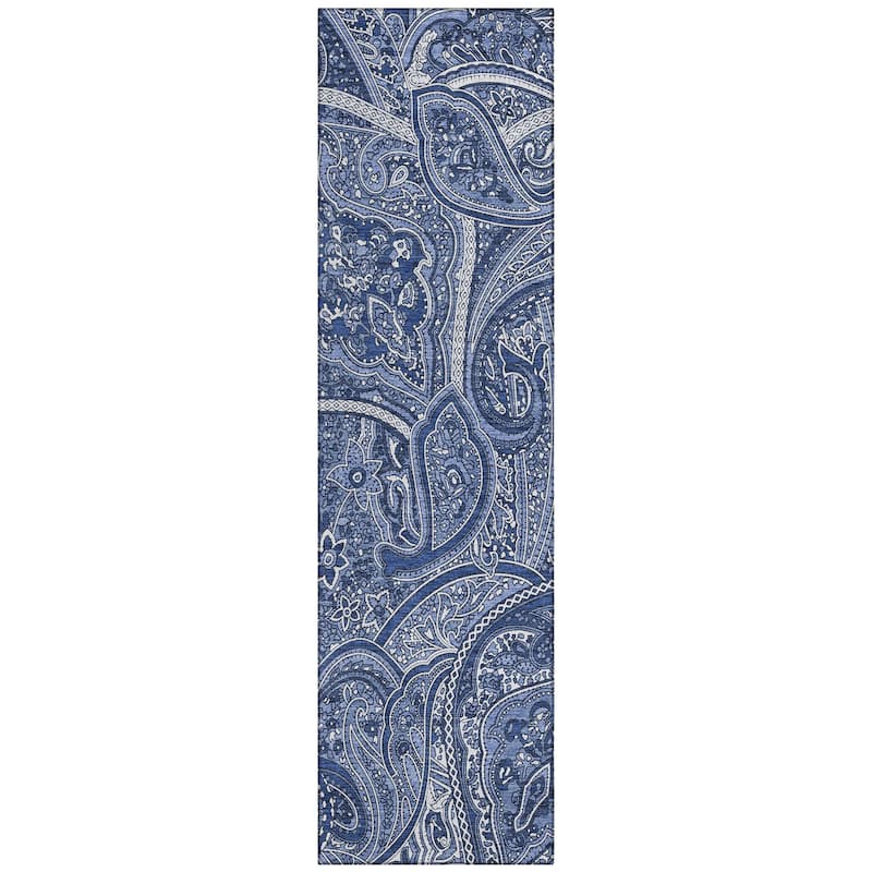 Machine Washable Indoor/ Outdoor Chantille Traditional Paisley Rug