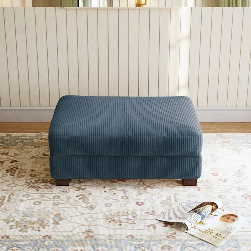 Modern Corduroy Fabric Oversized Accent Ottoman