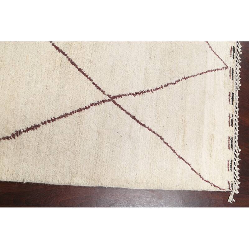 Vegetable Dye Oriental Moroccan Berber Area Rug Wool Hand-knotted - 5'9" x 9'5"