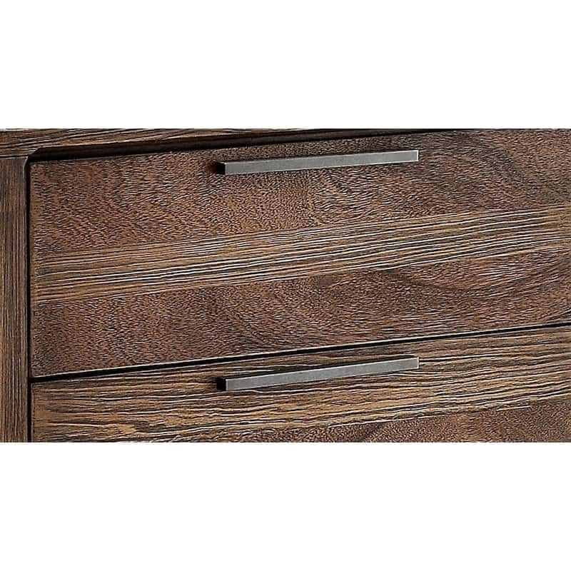 Lome Rustic Brown Wood 6-Drawer 2-Piece Dresser and Mirror Set by Furniture of America