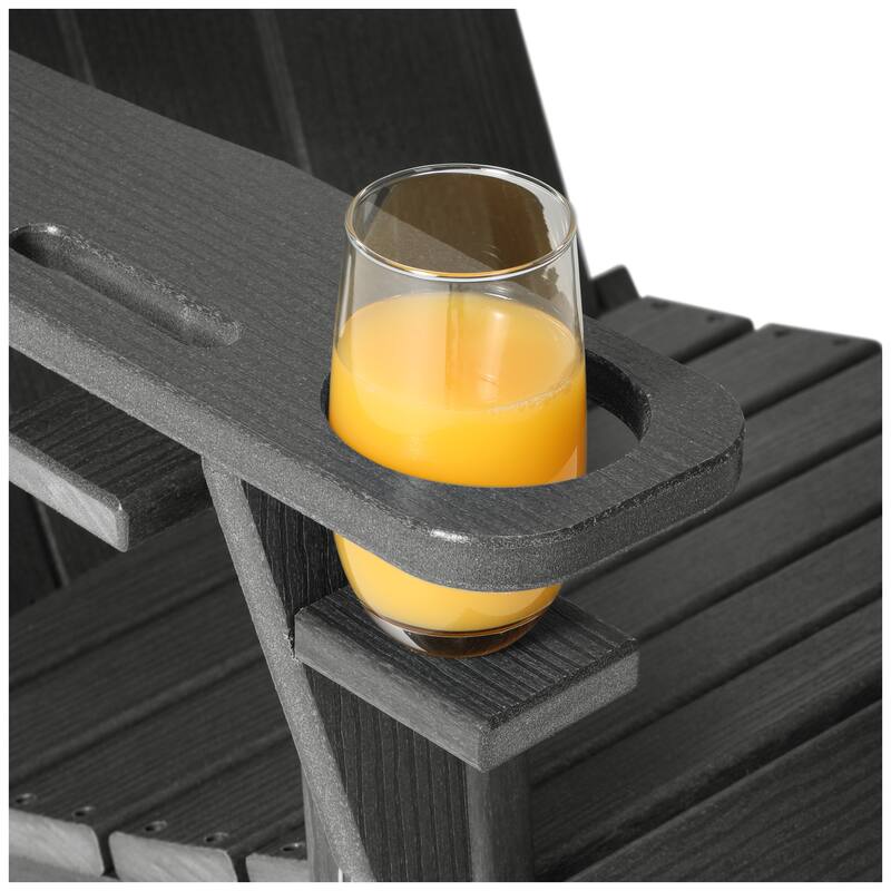 Polytrends Alvaro Outdoor Adirondack Chair with Cup Holder (Set of 4)