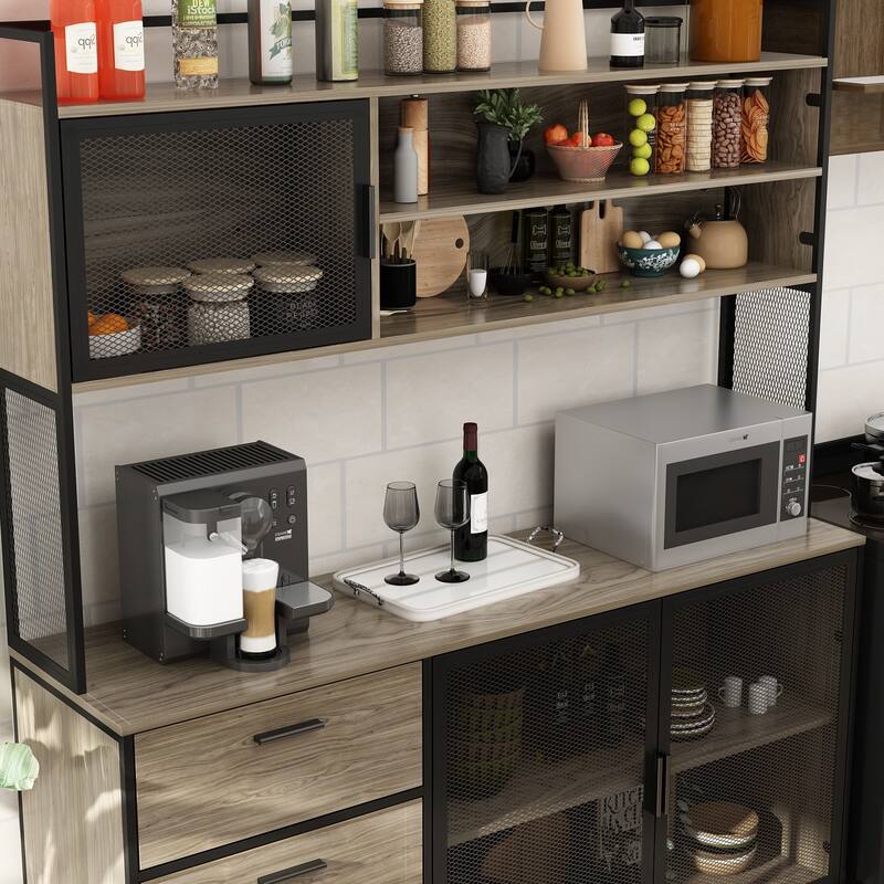 Large Buffet with Hutch,Kitchen Pantry Cupboard Sideboard