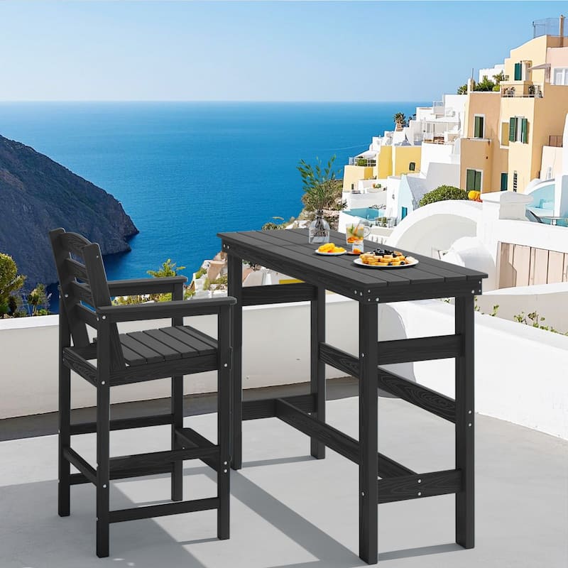 40-inch Outdoor Patio HDPE Pub Bar Table, Balcony Table