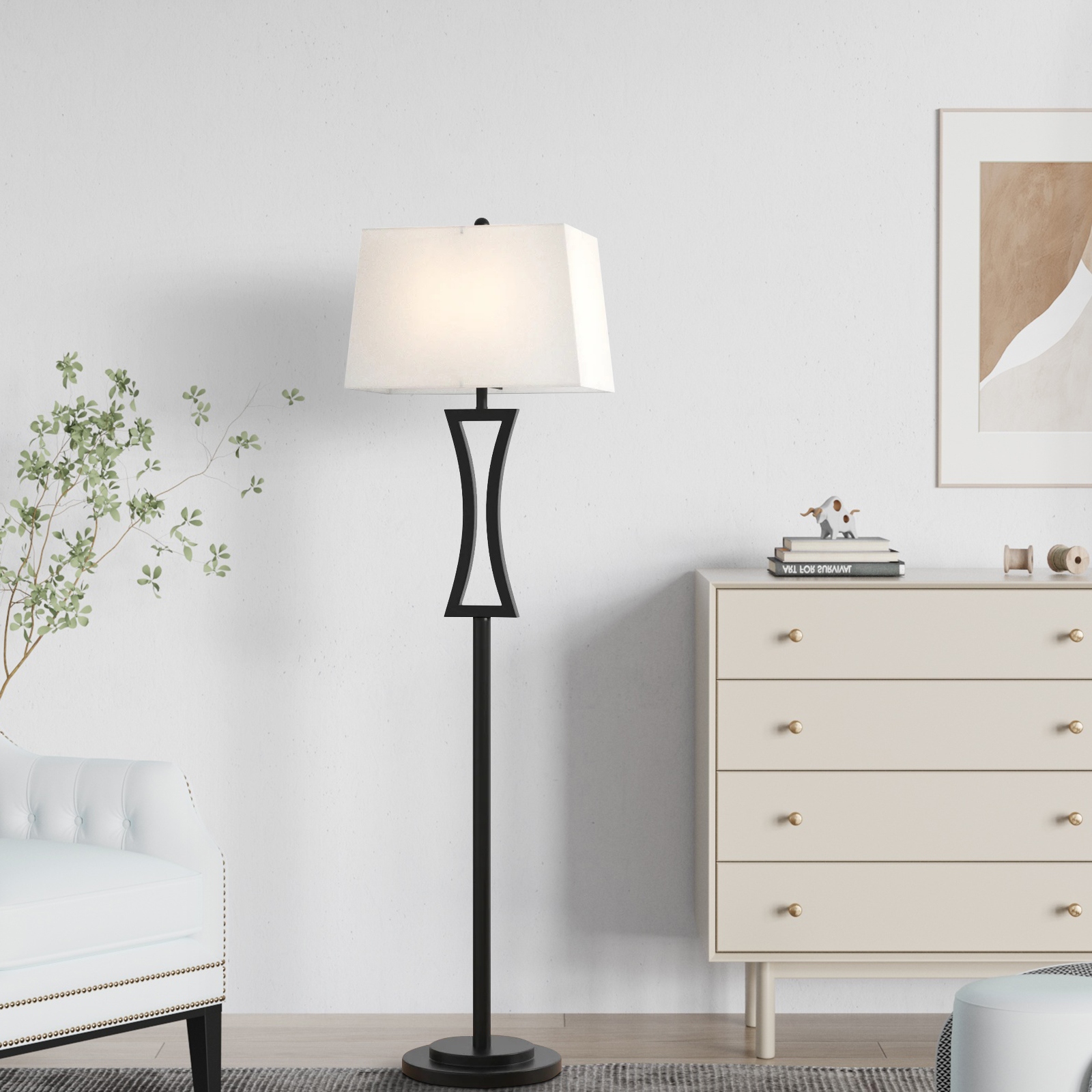 4modernhome Geometric Shapes Charming Black Metal 63.75 Floor Lamp N A Black