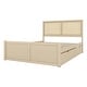 preview thumbnail 44 of 46, Rattan Platform Bed Frame with 4 Storage Drawers and Wooden Rattan Headboard for Kids, No Box Spring Needed