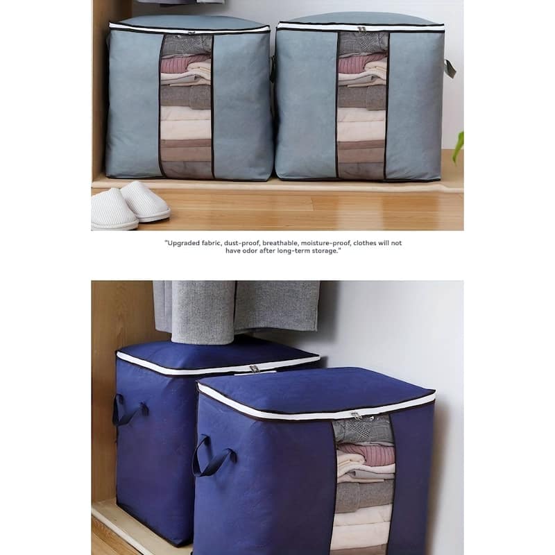 Large Storage Bags 2-Pack with Clear Window and Handles - Vertical: 18.11” L x 11.02” W x 18.9” H