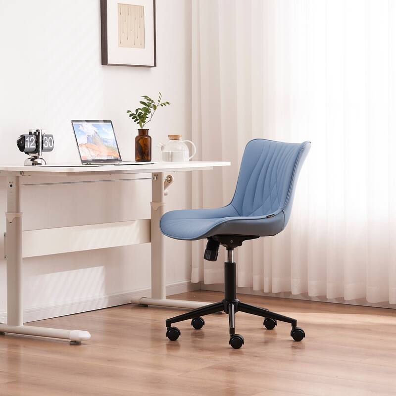 Armless Office Chair Swivel Home Office Desk Chairs with Wheels
